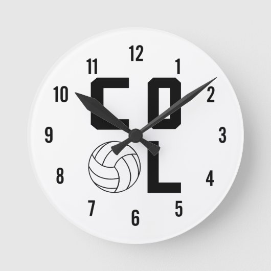 Cool Volleyball Runde Wanduhr (Vorderseite)