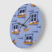 Cool Wall Windows Sommermuster Große Wanduhr (Winkel)