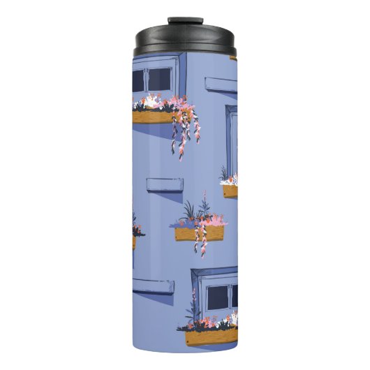 Cool Wall Windows Sommermuster Thermosbecher (Vorderseite)