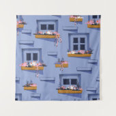 Cool Wall Windows Sommermuster Wandteppich (Vorderseite)