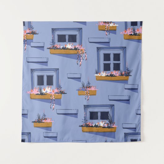 Cool Wall Windows Sommermuster Wandteppich (Vorderseite)