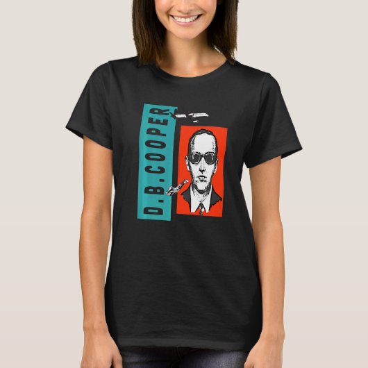 Cool Wanted D B Cooper Sketch Cryptid Urban Legend T-Shirt (Vorderseite)