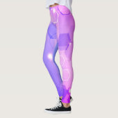 Cool Warm Blau abstraktes geometrisches Muster Leggings (Links)