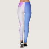 Cool Warm Blau abstraktes geometrisches Muster Leggings (Rückseite)