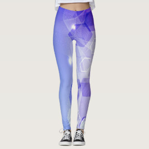 Cool Warm Blau abstraktes geometrisches Muster Leggings