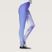 Cool Warm Blau abstraktes geometrisches Muster Leggings (Rechts)