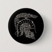 Cool Warrior Metallic Dragon Helmet Button (Vorderseite)