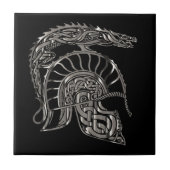 Cool Warrior Metallic Dragon Helmet Fliese (Vorderseite)