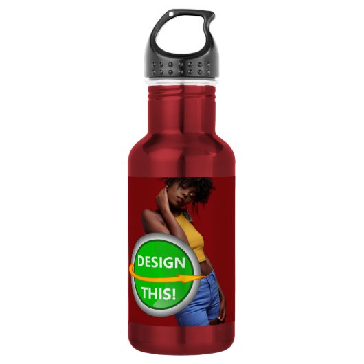 COOL! Wasserflasche (18 oz) rot - Custom (Vorderseite)