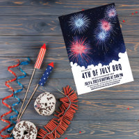 Cool Watercolor Fireworks Nigh Sky 4. Juli GRILLEN