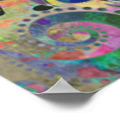 Cool Watercolors Splatters Colorful Piano Poster (Ecke)