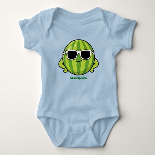 Cool Watermelon Sunglasses Cartoon Graphic Baby Strampler (Vorderseite)