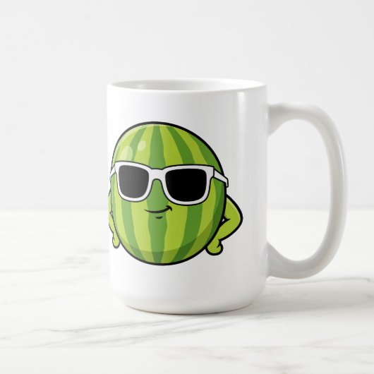 Cool Watermelon Sunglasses Cartoon Graphic Kaffeetasse (Rechts)