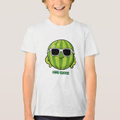 Cool Watermelon Sunglasses Cartoon Graphic Tri-Blend Shirt (Vorderseite)