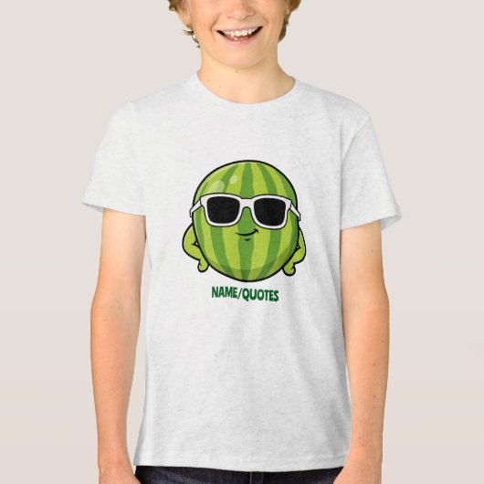 Cool Watermelon Sunglasses Cartoon Graphic Tri-Blend Shirt (Vorderseite)