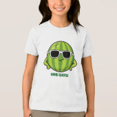 Cool Watermelon Sunglasses Cartoon Graphic Tri-Blend Shirt (Vorderseite)
