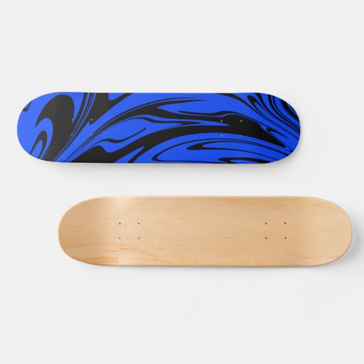 Cool Wave Blue Black Skateboard (Horizontal)