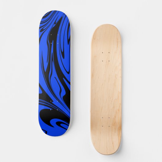 Cool Wave Blue Black Skateboard (Vorderseite)