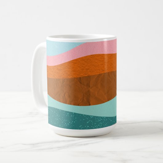 Cool Wave Tasse – Retro-Ozean-inspiriertes Design (Vorderseite Links)