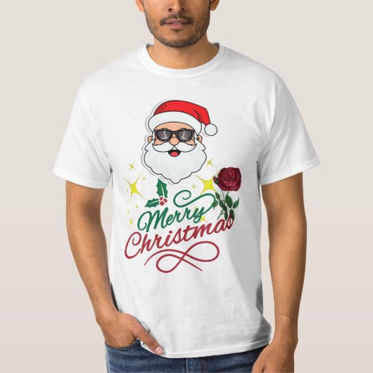 Cool Weihnachten mit Rose & Holly T-Shirt (Vorderseite)