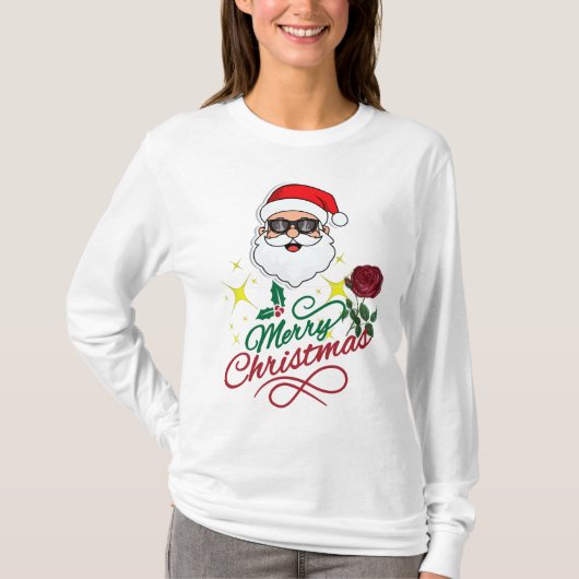 Cool Weihnachten mit Rose & Holly T-Shirt (Vorderseite)