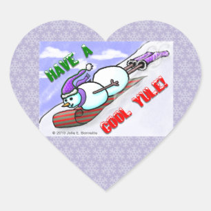 Cool Weihnachten Snowman Heart Sticker