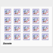 Cool Weihnachten Snowman Square Sticker (Blatt)