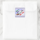 Cool Weihnachten Snowman Square Sticker (Tasche)