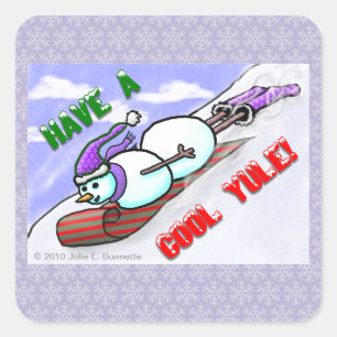 Cool Weihnachten Snowman Square Sticker