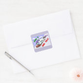 Cool Weihnachten Snowman Square Sticker (Umschlag)
