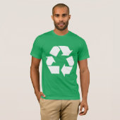 Cool-Weiß-Recycle-Symbol auf Grün T-Shirt (Vorne ganz)