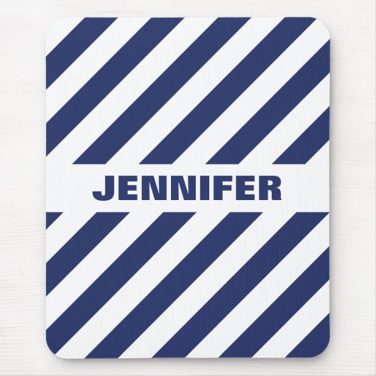 Cool, weiß und blau gestreift mousepad (Vorne)