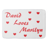 Cool, weiß und rot mit Herz Badematte (Vorderseite)