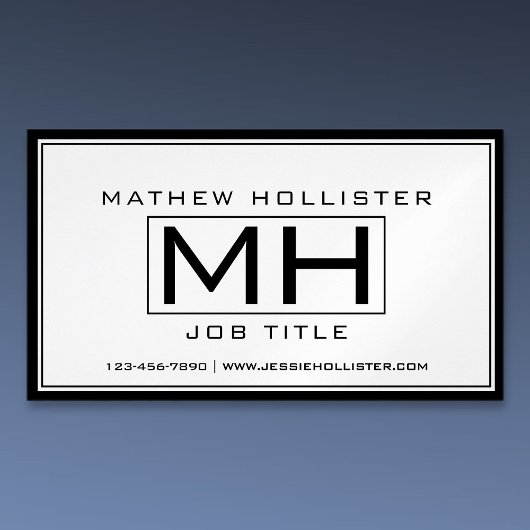 Cool Weiß und Schwarz Beruflich Magnetische Visitenkarte