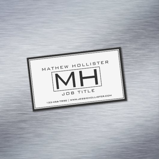 Cool Weiß und Schwarz Beruflich Magnetische Visitenkarte (Beispiel)