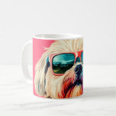Cool West Highland White Terrier dog with sunglass Kaffeetasse (Vorderseite Links)