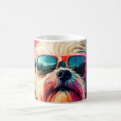 Cool West Highland White Terrier dog with sunglass Kaffeetasse (Mittel)