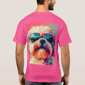 Cool West Highland White Terrier dog with sunglass T-Shirt (Rückseite)