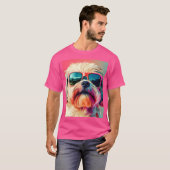 Cool West Highland White Terrier dog with sunglass T-Shirt (Vorne ganz)