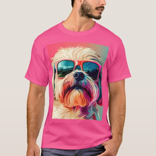 Cool West Highland White Terrier dog with sunglass T-Shirt (Vorderseite)