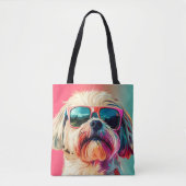 Cool West Highland White Terrier dog with sunglass Tasche (Vorderseite)