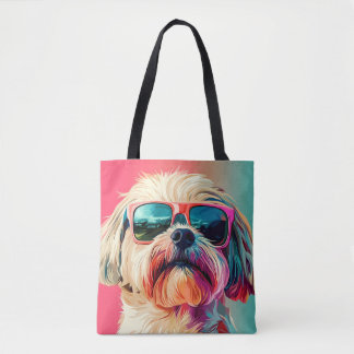 Cool West Highland White Terrier dog with sunglass Tasche