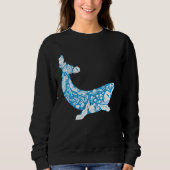 Cool Whale Made Of Nature Elements Ocean Sweatshirt (Vorderseite)