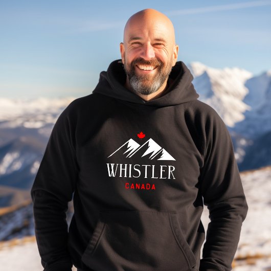 Cool Whistler Canada Mountains Maple Leaf Dark Hoodie