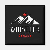 Cool Whistler Canada Mountains Maple Leaf Dark Magnet (Vorne)