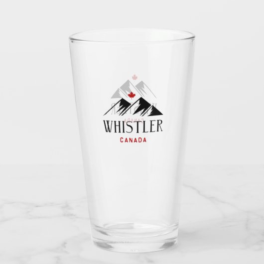 Cool Whistler Canada Mountains Maple Leaf Glas (Rückseite)