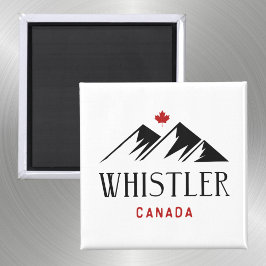 Cool Whistler Canada Mountains Maple Leaf Magnet