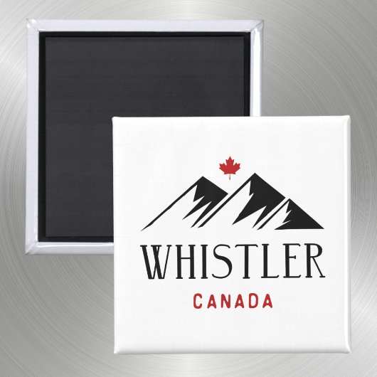 Cool Whistler Canada Mountains Maple Leaf Magnet