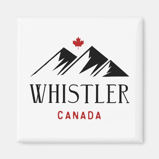 Cool Whistler Canada Mountains Maple Leaf Magnet (Vorne)