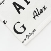 cool whiteblanket with pattern of black names fleecedecke (Ecke)